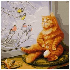Картина по номерам Molly 30х30 см Рыжий кот