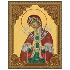 Алмазная мозаика 5D с нанесенной рамкой Molly 40х50 см Семистрельная Божия Матерь