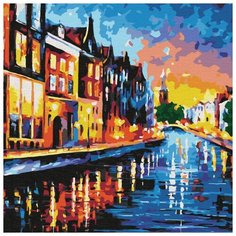 Картина по номерам Котеин 30х30 см Каналы Амстердама