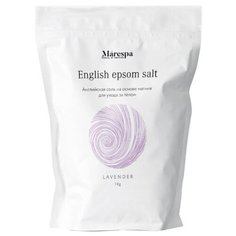 Английская магниевая соль Эпсом для ванн косметическая (EPSOM SALT) для похудения, тела и ног с натуральным маслом лаванды 1 кг Marespa