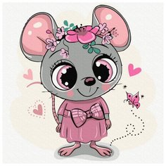 Картина по номерам Molly 20х20 см Милая мышка