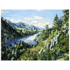 Картина по номерам "Река Катунь", 30x40 см Белоснежка
