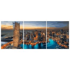 Картина по номерам ТРИПТИХ Paintboy PX 5226 Вечер над городом 3 шт. 40x50 см