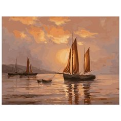 Картина по номерам "По водной глади", 30x40 см Белоснежка