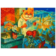 Картина по номерам "Ночные новости", 30x40 см Белоснежка
