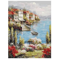 Картина по номерам "Городок на берегу", 30x40 см Белоснежка