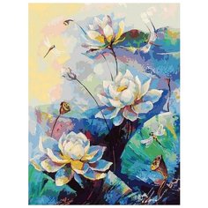 Картина по номерам "Лотос", 30x40 см Белоснежка