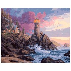 Картина по номерам "Маяк на утесе", 40x50 см Белоснежка