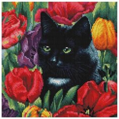 Среди тюльпанов Мозаика на подрамнике 30х30 30х30 Белоснежка 381-ST-S