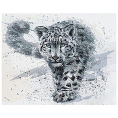 Картина по номерам Цветной (Premium) "Снежный барс", 30x40 см