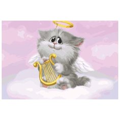 Картина по номерам Белоснежка "Котёнок-ангелочек", 30x40 см