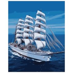Картина по номерам Цветной (Premium) "Белый парусник", 40x50 см