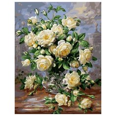 Картина по номерам G 439 Белые розы 40*50 Paintboy