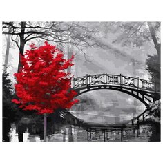 Картина по номерам Molly 30х40 см Красное дерево в парке