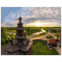 Картина по номерам Цветной "Деревянный храм", 40x50 см