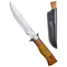 Нож туристический Pirat "Сибиряк", длина клинка 15 см, кожанные ножны в комплекте