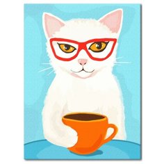 Набор для рисования "Серьезный Кот"/ Картина по номерам / Раскраска по номерам 30х40 на подрамнике La Karti