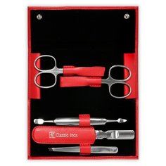 Набор маникюрный в кожаном футляре, цвет красный, 5 предметов, «Inox», ZWILLING J.A. HENCKELS