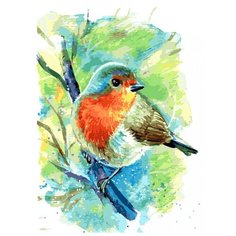 Картина по номерам "Зарянка", 30x40 см Белоснежка