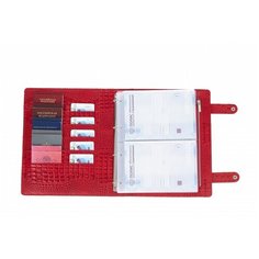 Папка/органайзер для документов из натуральной кожи Ringfolder, А4 Кайман Красный Cashalots