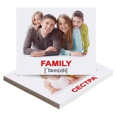 Вундеркинд с пеленок. Развивающие английские карточки. МИНИ-40. Family/Семья с ТРАНСКРИПЦИЕЙ