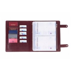 Папка/органайзер для документов из натуральной кожи Ringfolder, А4 Ящер Бордовый Cashalots