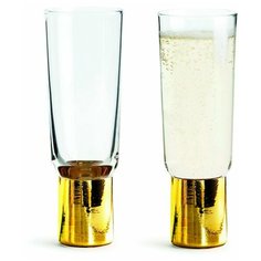 SagaForm Набор бокалов для шампанского Gold Club, 200 мл, 2 шт