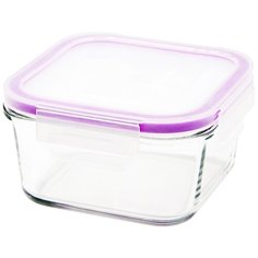 Eley Контейнер ELH3201P, 12.6x12.6 см, прозрачный/баклажан