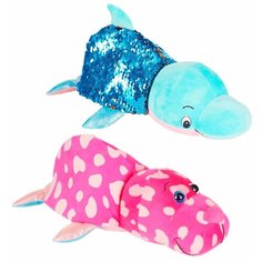Мягкая игрушка 1 TOY Вывернушка Блеск Дельфин-Морж 30 см