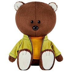 Мягкая игрушка Лесята Медведь Федот в оранжевой майке и курточке 15 см