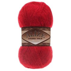 Пряжа Alize Angora Gold Simli, 20 % шерсть, 75 % акрил, 100 г, 500 м, 106 красный