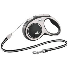 Поводок-рулетка для собак Flexi New Comfort M тросовый черный/серый 5 м