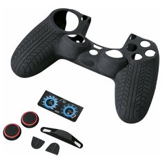 HAMA Защитный чехол для геймпада со сменными накладками Racing Set для Sony Dualshock 4 (00054490) черный