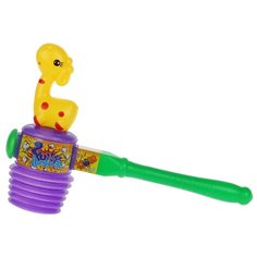 Развивающая игрушка Yako Молоточек-пищалка Жирафик M9743, разноцветный