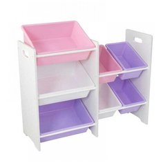 Стеллаж KidKraft с 7 контейнерами 83x30x74 см Pastel & White