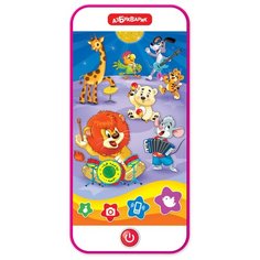 Развивающая игрушка Азбукварик Смартфончик Песенки и сказки Мультяшка, белый/синий/желтый
