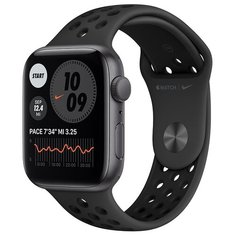 Умные часы Apple Watch SE GPS 44мм Aluminum Case with Nike Sport Band, серый космос/антрацитовый/черный
