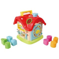 Развивающая игрушка Junfa toys Потеша Веселый домик ZY937787, бежевый/красный