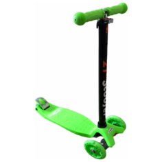 Самокат детский 4-х Колесный прочный со Светящимися колесами с алюминиевым телескопическим рулем Scooter