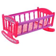 Кроватка для куклы Наша Игрушка 38*22 см, с аксессуарами, 3 предмета (DH-2)