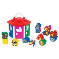 Сортер Полесье "Логический домик" в сетке (6196), красная крыша Cavallino