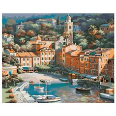 Средиземноморский городок Раскраска картина по номерам на холсте KTMK-864411 40х50