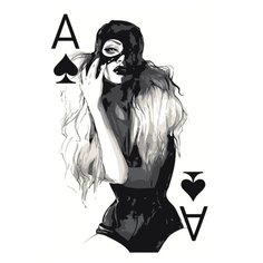 Девушка туз пик Раскраска картина по номерам на холсте Z-AB523 40х60