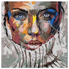 Радужная девушка в свитере Раскраска картина по номерам на холсте PA198 40х40