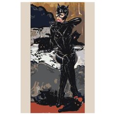 Женщина-кошка Раскраска картина по номерам на холсте RO120 40х60