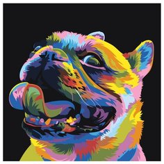 Радужный мопс Раскраска картина по номерам на холсте PA141 40х40