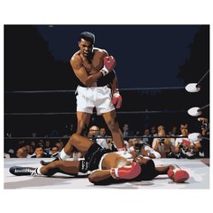 Бокс. Мухаммед Али на ринге Раскраска картина по номерам на холсте ZGUS161019-5-4050 40х50