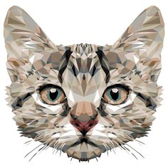 Геометрический кот Раскраска по номерам на холсте Живопись по номерам A368 40х40