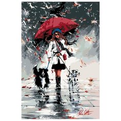 Стильная девушка Раскраска по номерам на холсте Живопись по номерам RO82 40х60