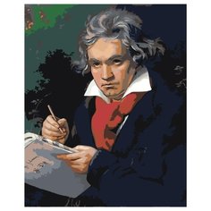 Людвиг ван Бетховен, портрет Раскраска картина по номерам на холсте NEGV-col4550343 40х50